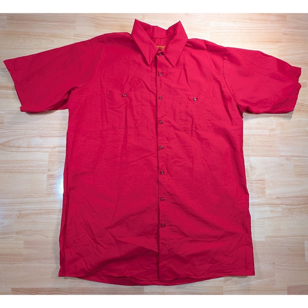 Red Kap Mens XL Red Short Sleeve Industrial Work Shirt SP24RD6 Button Up Pocket